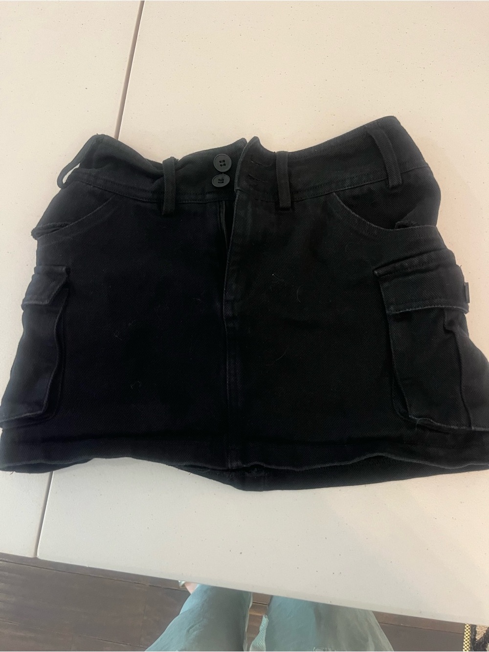 Edikted Black Cargo Pocket Skirt